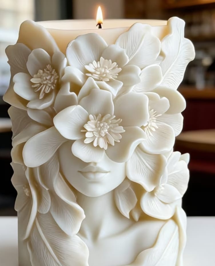 Flower Goddess Pillar Candle